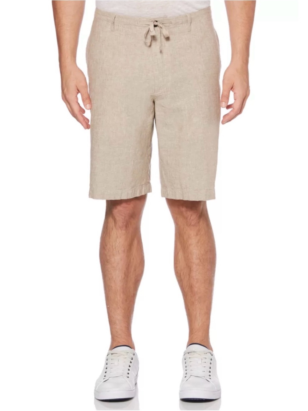✨NWT✨ Perry Ellis Linen Blend Drawstring Shorts Beige Tan Size 38 (*Fit Size 40)